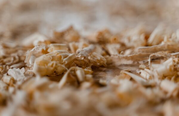 close up of shredded wood