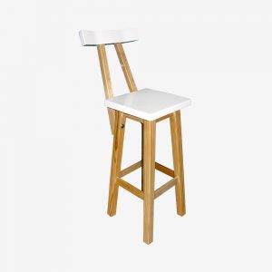 silla alta madera blanca cuadrada para restaurantes barras y bares
