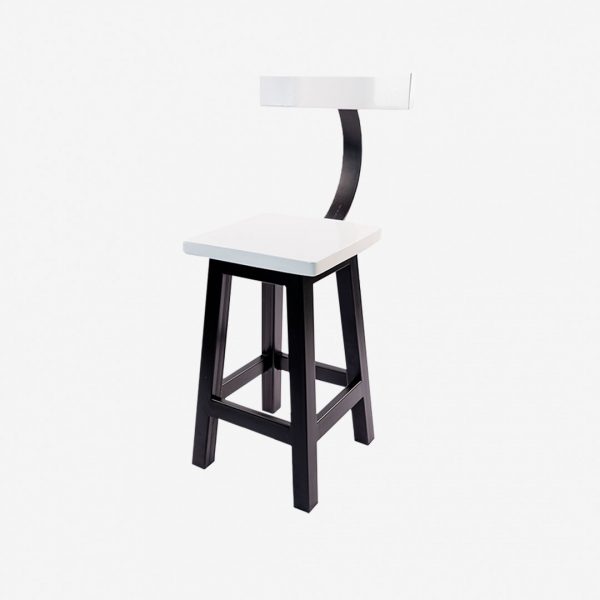 silla ginebra bajas metal madera tapa cuadrada color blanco fabrica de muebles MV bogota colombia muebles para negocios comerciales bares