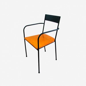 Silla desk metal madera color caramelo fabrica de muebles MV bogota colombia muebles para negocios comerciales restaurantes tiendas colegios