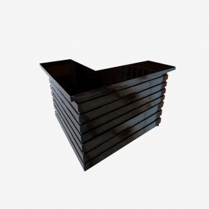 Barra mostrador dos tapas, estibada pino canadience color negro fabrica de muebles MV bogota colombia muebles para negocios comerciales restaurantes tiendas