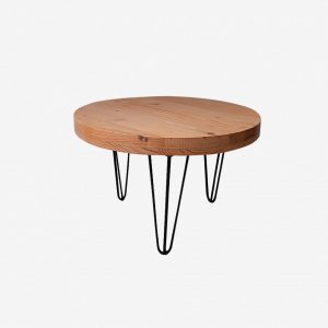 mesa patas en V metal madera pino canadiense color natural tapa redonda fabrica de muebles MV bogota colombia muebles para negocios comerciales restaurantes tiendas