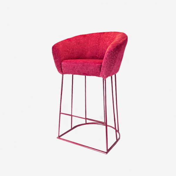 Silla kathe metal tapizado acolchado color rosa fabrica de muebles MV bogota colombia muebles para negocios comerciales bar restaurantes tiendas