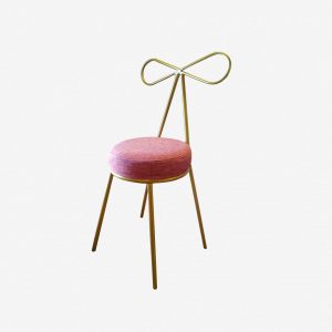 Silla bow moño metal tapizado tubo redondo tapizado color rosa fabrica de muebles MV bogota colombia muebles para negocios comerciales eventos tiendas