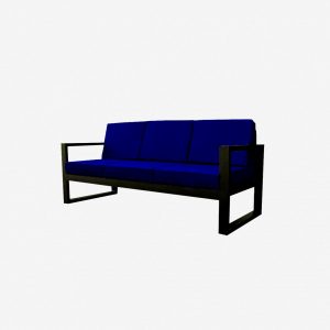 sofas biliniales tres puestos brazo tapizado dos tapas color azul fabrica de muebles MV bogota colombia muebles para negocios comerciales bar tiendas