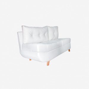 Sofa sala madera tapizado color blanco fabrica de muebles MV bogota colombia muebles para negocios comerciales bar restaurantes tiendas