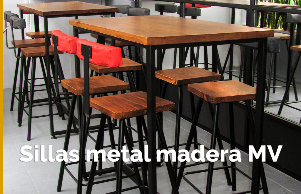 Sillas en metal madera sillas altas sillas para bar y restaurantes negocios bogota muebles sillas estilo industrial