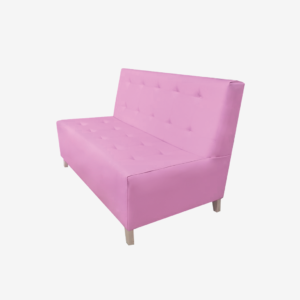 Sofa cute capitoneado madera tapizado color rosado fabrica de muebles MV bogota colombia muebles para negocios comerciales bar restaurantes tiendas