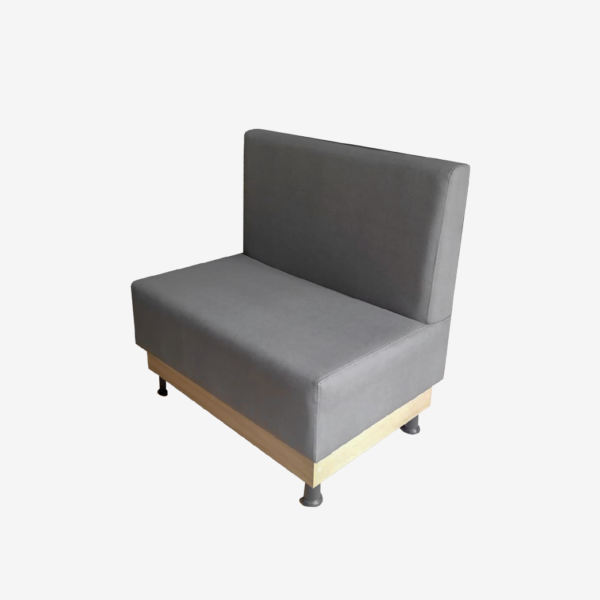 Sofa agora madera tapizado color gris fabrica de muebles MV bogota colombia muebles para negocios comerciales bar restaurantes tiendas